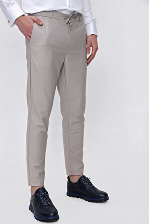  Erkek Vizon Tello Slim Fit Lastikli Spor Pantolon