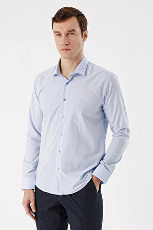  Erkek A. MAVİ Basic Slim Fit Gömlek