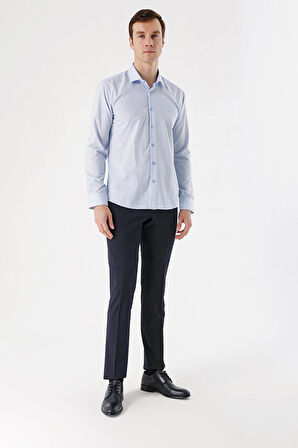  Erkek A. MAVİ Basic Slim Fit Gömlek