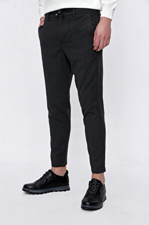  Erkek Antrasit Slim Fit Lastikli Spor Pantolon