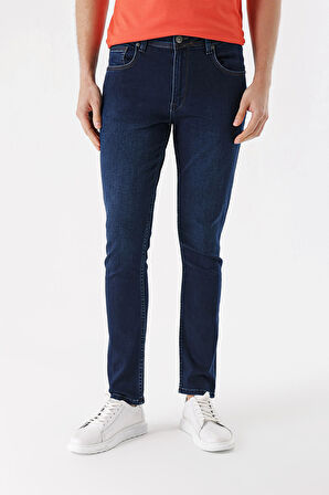  Erkek Lacivert Lavezzi Deep Denim 5 Cep Slim Fit Pantolon