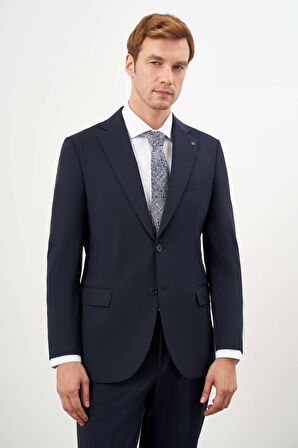  Erkek Lacivert Basic Liam Dynamic Fit Takım Elbise