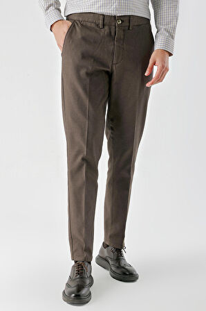  Erkek KAHVE Pamuk Yan Cep Dynamic Fit Chino Pantolon
