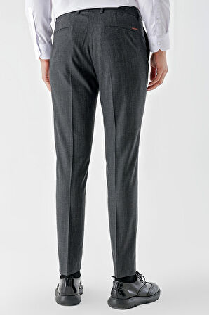  Erkek Füme Poliviskon Trend Desenli Dynamic Fit Classic Pantolon