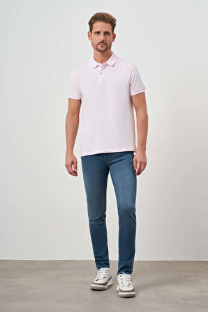 Erkek Pembe Basic Polo Yaka Dynamic Fit T-Shirt