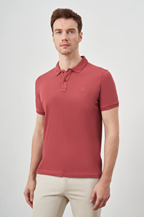  Erkek Gül Basic Polo Yaka Dynamic Fit T-Shirt