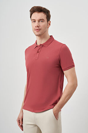  Erkek Gül Basic Polo Yaka Dynamic Fit T-Shirt