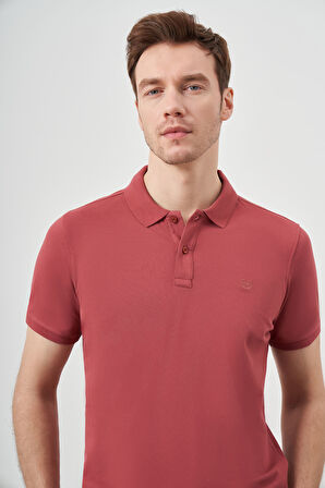  Erkek Gül Basic Polo Yaka Dynamic Fit T-Shirt