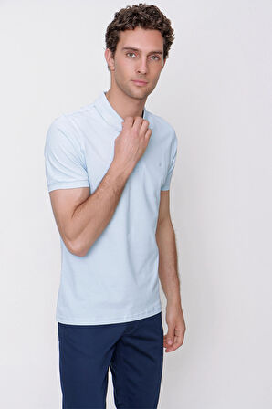  Erkek A. MAVİ Basic Polo Yaka Dynamic Fit T-Shirt