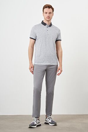  Erkek Antrasit Trend Compact Rotasyon Baskı Pike Polo Yaka T-Shirt