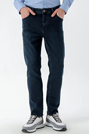  Erkek Lacivert Denim 5 Cep Dynamic Fit Jean Kot Pantolon