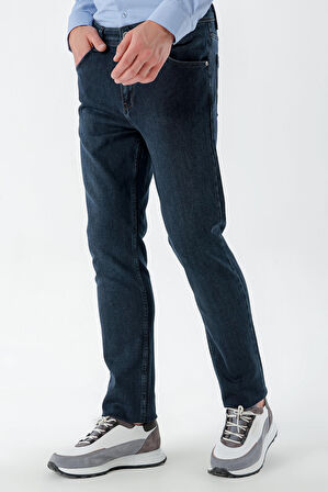  Erkek Lacivert Denim 5 Cep Dynamic Fit Jean Kot Pantolon