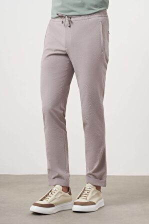  Erkek Taş Polyester İpli Jogger Slim Fit Pantolon