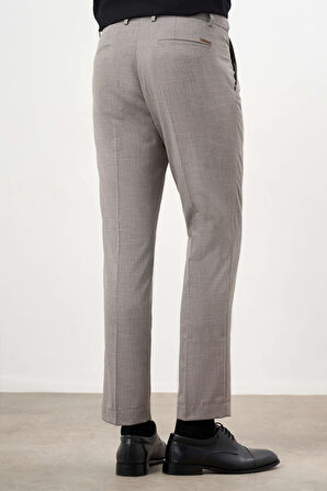  Erkek KAHVE Poliviskon Trend Desenli Dynamic Fit Classic Pantolon