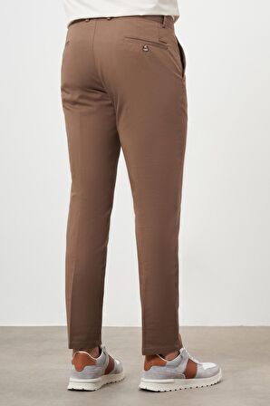  Erkek KAHVE Yazlık Pamuk Yan Cep Dynamic Fit Chino Pantolon
