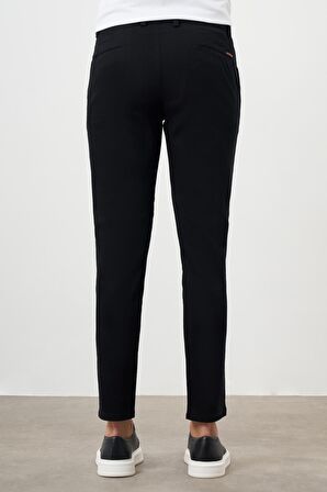  Erkek Siyah Yazlık Pileli Slim Fit Chino Pantolon