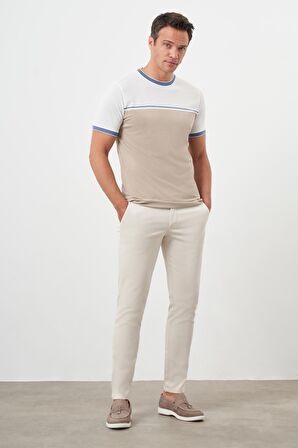  Erkek Taş Yazlık Pileli Slim Fit Chino Pantolon