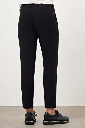  Erkek Siyah Yazlık Pamuk Yan Cep Slim Fit Chino Pantolon