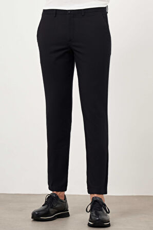  Erkek Siyah Yazlık Pamuk Yan Cep Slim Fit Chino Pantolon