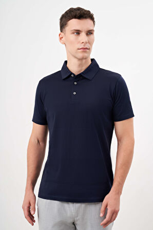  Erkek Lacivert Trend Polo Yaka Dynamic Fit T-Shirt