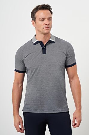  Erkek Lacivert Trend Polo Yaka Dynamic Fit T-Shirt