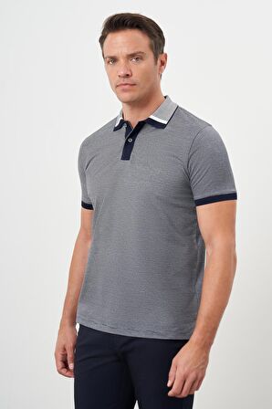  Erkek Lacivert Trend Polo Yaka Dynamic Fit T-Shirt