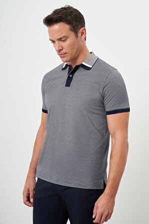  Erkek Lacivert Trend Polo Yaka Dynamic Fit T-Shirt