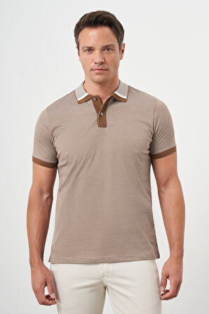  Erkek Taba Trend Polo Yaka Dynamic Fit T-Shirt