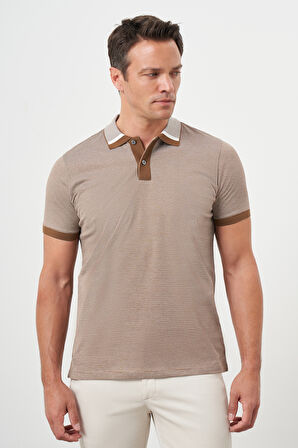  Erkek Taba Trend Polo Yaka Dynamic Fit T-Shirt