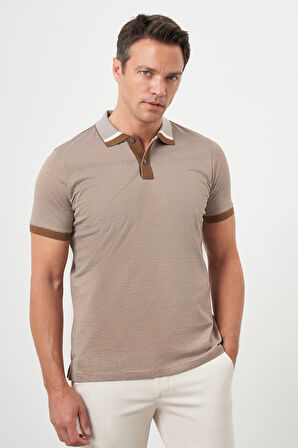  Erkek Taba Trend Polo Yaka Dynamic Fit T-Shirt