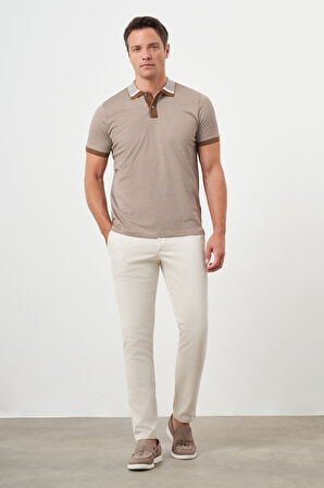  Erkek Taba Trend Polo Yaka Dynamic Fit T-Shirt