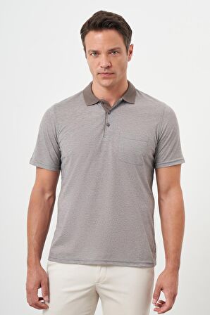  Erkek KAHVE Trend Cepli Polo Yaka T-Shirt