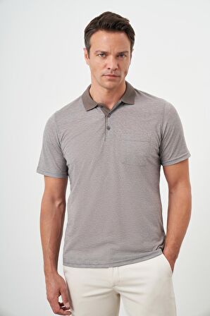  Erkek KAHVE Trend Cepli Polo Yaka T-Shirt