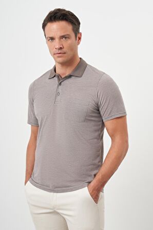  Erkek Bej Trend Cepli Polo Yaka T-Shirt