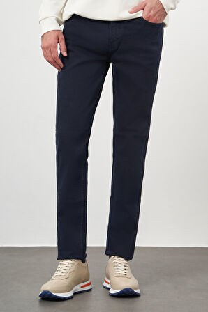  Erkek Lacivert Mevsimlik Pamuk 5 Cep Dynamic Fit Jean Pantolon