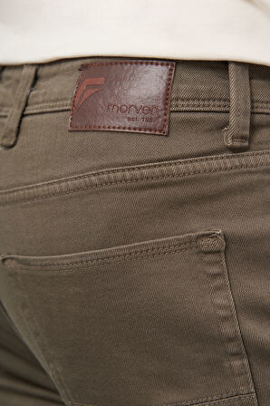  Erkek Haki Mevsimlik Pamuk 5 Cep Dynamic Fit Jean Pantolon