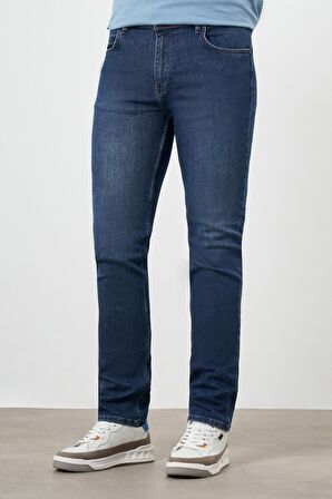  Erkek Mavi Denim 5 Cep Dynamic Fit Jean Kot Pantolon