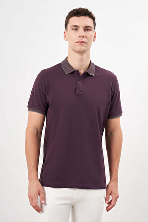  Erkek Mürdüm Trend Polo Yaka Dynamic Fit T-Shirt