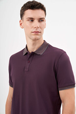  Erkek Mürdüm Trend Polo Yaka Dynamic Fit T-Shirt