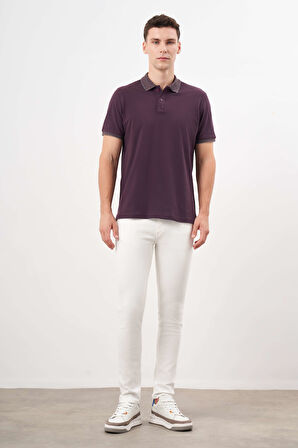  Erkek Mürdüm Trend Polo Yaka Dynamic Fit T-Shirt