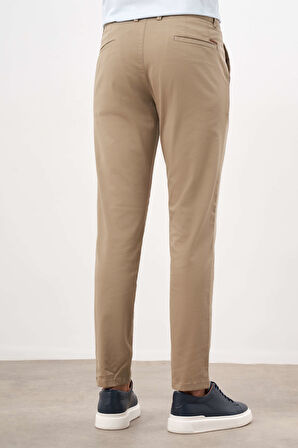  Erkek Yeşil Mevsimlik Pamuk Yan Cep Slim Fit Chino Pantolon