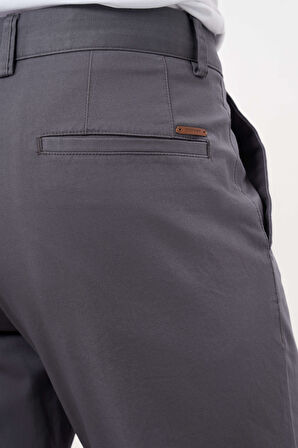  Erkek Füme Mevsimlik Pamuk Yan Cep Slim Fit Chino Pantolon