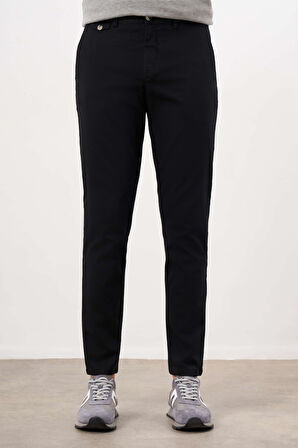  Erkek Siyah Yazlık Pamuk Yan Cep Slim Fit Chino Pantolon