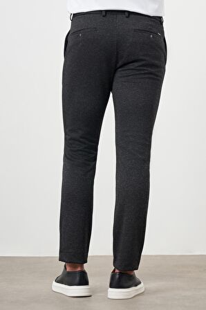  Erkek Siyah Poliviskon Trend Pileli Slim Fit Spor Pantolon