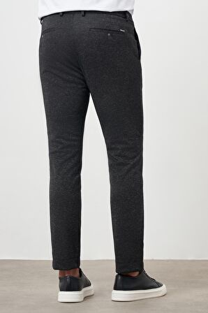  Erkek Siyah Poliviskon Trend Pileli Slim Fit Spor Pantolon