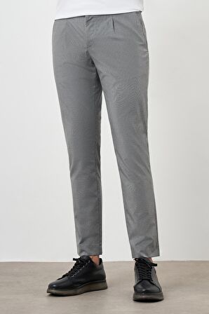  Erkek Füme Poliviskon Trend Pileli Slim Fit Spor Pantolon