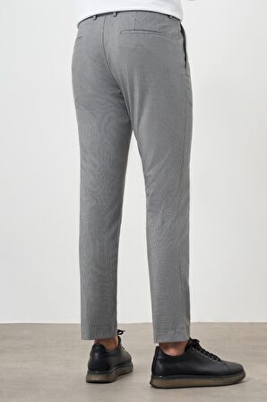  Erkek Füme Poliviskon Trend Pileli Slim Fit Spor Pantolon