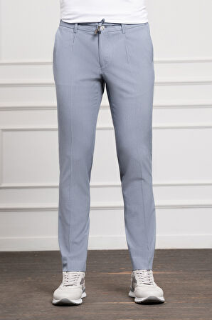  Erkek Mavi Poliviskon Trend İpli Jogger Slim Fit Dar Kesim Spor Pantolon