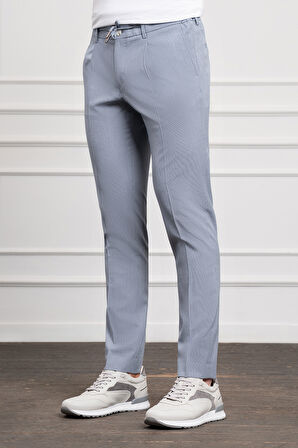  Erkek Mavi Poliviskon Trend İpli Jogger Slim Fit Dar Kesim Spor Pantolon