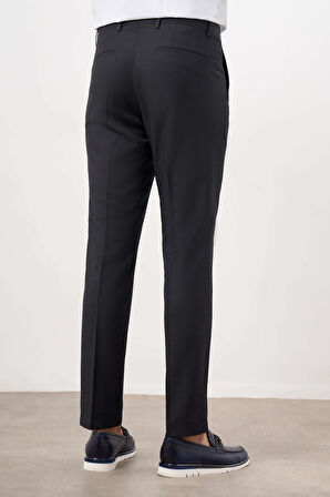  Erkek Füme Poliviskon Basic Düz Desen Slim Fit Classic Pantolon